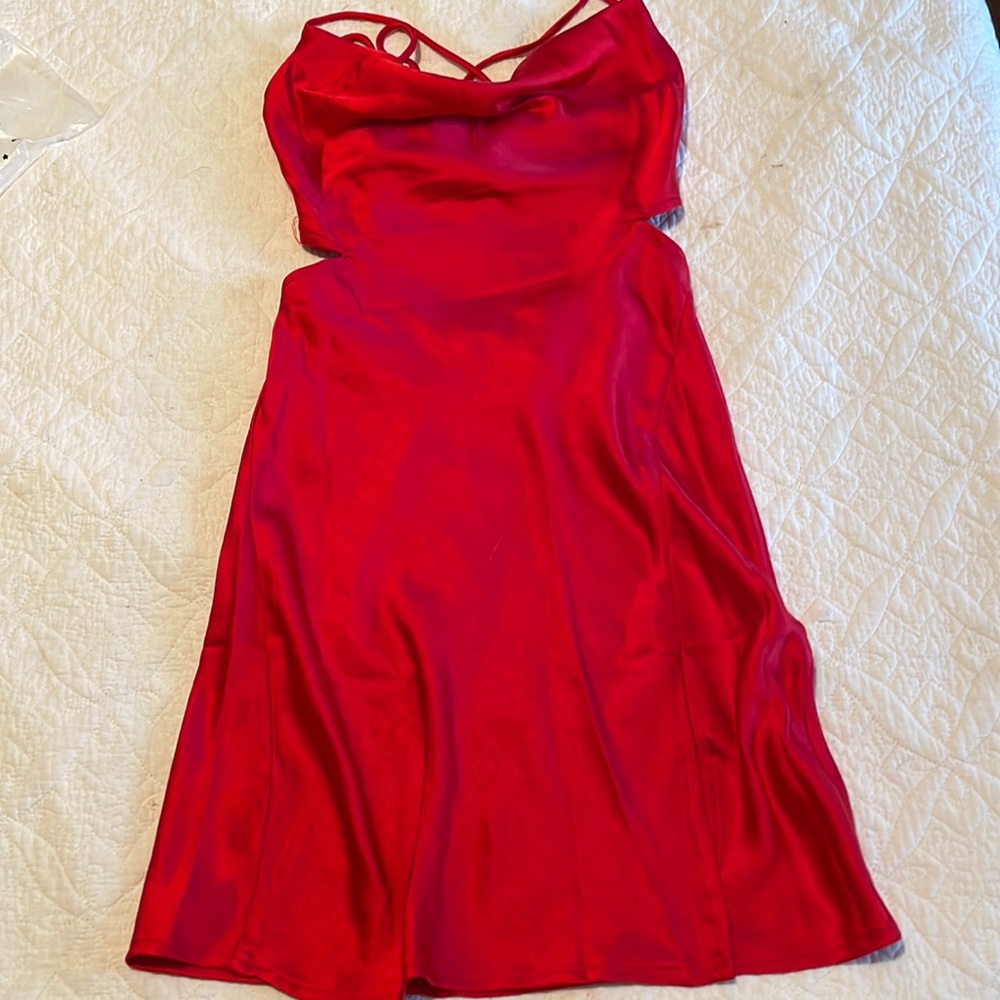 Red mini dress